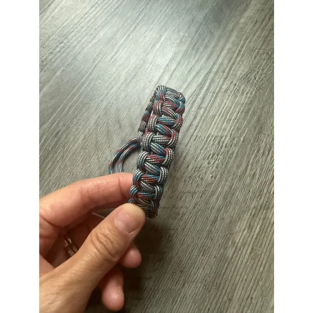 Paracord Bracelet NEW Unisex Handmade USA Red Blue Silver Black